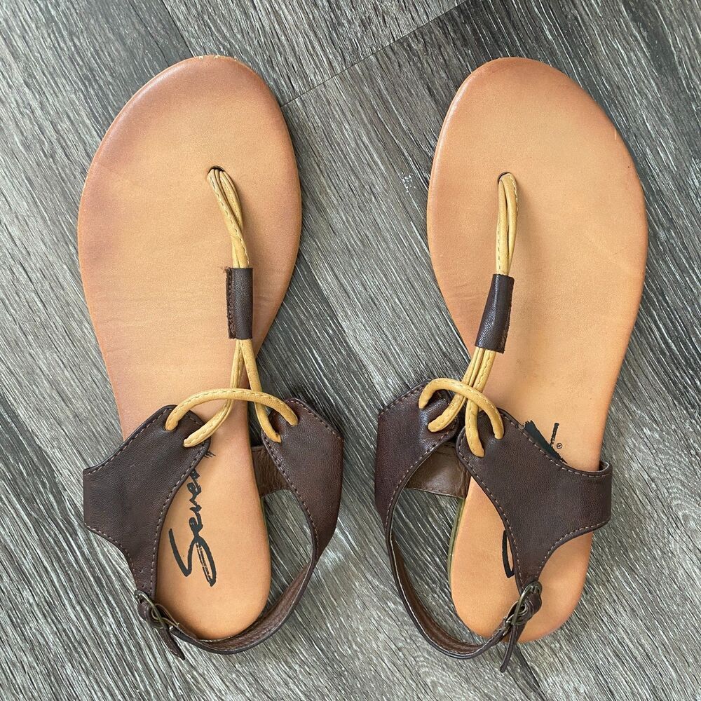 Seven7 Brown Tan Slingback Sandals Women's Sz 8